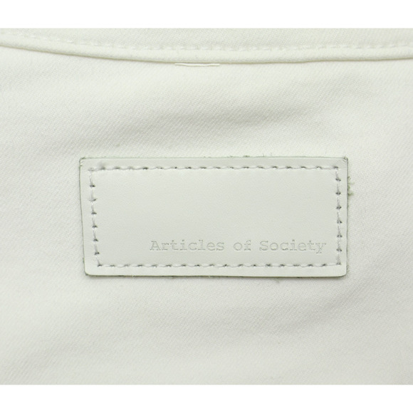 Articles Of Society Women's Denim Stretch Jacket White Sz L - Picture 7 of 10